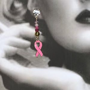 Handcrafted Pink Hope Dangling Earrings